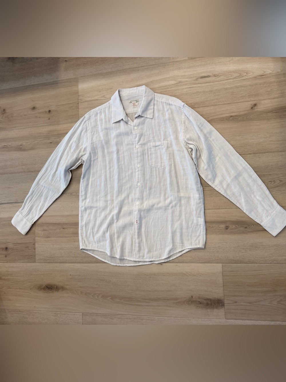 Carbon 2 Cobalt Large Off White Long Sleeve Button Up Shirt